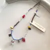 Paraíso de Manzanas ~ Collar de Manzana Verde Bosque para Niña Linda Alto Valor Facial Fresco Dulce Elegante Cadena para Clavícula
