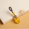 Colgante Cadena para Teléfono Móvil Zorro de Ágata Natural Colgante de Ágata Calcedonia Tejido a Mano DIY Colgante para Llave de Teléfono Móvil