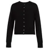 Cardigan de Tricô Gola Redonda Solto Estilo Old Money 100% Lã para Primavera e Outono Jaqueta Casual Cor Sólida para Mulheres