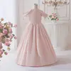 Vestido de gasa para actuación de piano de comercio exterior, vestido largo estilo francés, vestido formal para niños, vestido de princesa sin tirantes ni hombros descubiertos, vestido para niña