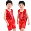 Fantasia de faixa abdominal infantil para o Dia de Ano Novo, meninos e meninas, dança jazz, levantamento de cintura, jardim de infância moderno, fantasia de performance com lantejoulas