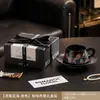 Juego de Regalo Práctico de Cerámica para Taza de Café y Platillo, Taza Personalizada para el Té de la Tarde, Sensación de Lujo Ligero y Gama Alta, Regalo Festivo
