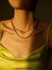 Joyería de Moda Estilo Playa Distintiva Versátil Torcida Diamante Doble Capa Apilada para Usar Collar Corto Collar para Clavícula para Mujer
