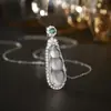 Design original colar de feijão verde em prata S925 feminino maré nacional pingente de jade quartzo joia antiga atacado ao vivo