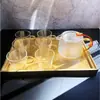 Mini Tetera de Vidrio Estilo Retro Pequeña Resistente a Altas Temperaturas con Filtro Infusor de Té Transparente Juego de Tetera Kung Fu