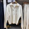 Suéter informal de cuello polo de algodón sedoso para mujer japonesa soltera, primavera 25, 476548