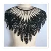 Malla Bordada Pecho Frontal Lentejuelas Bordado con Cuentas Industria Pesada DIY Pegatinas de Tela Ropa para Mujer Accesorios de Encaje