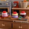 Miniatura Simulada Crema Fresa Pastel Muñeca Casa de Muñecas Mini Miniatura Comida Juguetes Accesorios Hechos a Mano