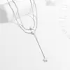 Collar de Acero de Titanio Dongguan, Cadena de Clavícula de Alta Gama, Joyería de Acero Inoxidable de Lujo Ligero Nicho para Apilar para Mujeres, Sin Decoloración Transfronterizo