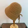 Chapéu de Pescador de Tricô com Laço e Fenda nas Costas Estilo Coreano Outono e Inverno Moda de Rua Versátil Cobre-Rosto Simples Chapéu de Balde Quente