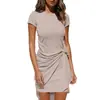 Amazon 2022 primavera e verão novo europeu e americano feminino ebay Amazon wish fornecimento nó vestido de manga curta feminino