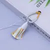 Llavero Cordón de Nudo de Diamante con Borla Corta Bo Ting Accesorios Semi-Terminados para DIY Colgante de Borla Pequeña Joyería