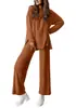 Comércio Exterior Transfronteiriço Amazon Europa e América 2026 Roupas Femininas Confortáveis e Modernas Gola Redonda Soltas Manga Longa Elástico Calças Longas Roupa de Casa