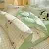 Conjunto de Roupa de Cama de Algodão Integral de Quatro Peças, Algodão Puro Novo Estilo 2026, Roupa de Cama Fresca e Simples, Lençol, Capa de Edredom, Conjunto de Três Peças, Adequado para Todas as Estações