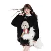 Suéter de Tricô de Mohair para Mulheres, Novo Estilo Outono e Inverno, Macio e Sedoso Veludo de Visom Casual Top de Tricô, Curto e Caimento Solto