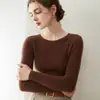 Suéter premium listo para usar 100% cachemir para bebé, jersey de cuello redondo para mujer, top de otoño e invierno, corte ajustado, estilo nuevo