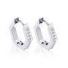 Pendientes geométricos cuadrados de titanio y acero nuevos de la plaza del Pentágono Europa y Estados Unidos tendencia de moda pendientes con incrustaciones de circonita forma de pendientes pendientes