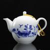 Tetera de porcelana azul y blanco de alta blancura de 300 ml, tetera de cerámica, juego de té kung fu, tetera de cerámica