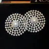 Pendientes colgantes de rombos con borlas tachonados de diamantes de aguja de plata transfronterizos europeos y americanos, pendientes exquisitos y de moda, pendientes versátiles y elegantes al por mayor