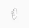Anillo Doce Constelaciones Estilo Frío Moderno Estilo Japonés y Coreano Lujo Ligero Abierto Ajustable Anillo de Dedo de Diamante para Mujer Sencillo