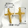 Colgante de Cruz de Rosa Martillada de Acero Inoxidable Chapado en Oro Estilo Ins Europeo y Americano Transfronterizo Accesorios para Joyería DIY Collares Pulseras