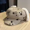 Chapéu Oitavado de Coelho Japonês Cartoon com Orelhas de Estrela para Mulheres 2026 Novo Chapéu Nuvem Faz o Rosto Parecer Menor Versátil Estilo Menina Suave Boina