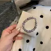 Novo Bracelete de Pérola Artificial Cristal Branco Australiano Estilo Coreano para Mulheres, Joia Redonda Retro Estilo Nacional de Alto Brilho para Mulheres