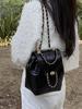 Mochila Pequeña Coreana de Otoño e Invierno Bolso de Hombro con Cadena Bloguero Ins Estudiante Bolso de Hombro Individual de Cuero Encerado Bolso Escolar Nuevo Modelo 2024
