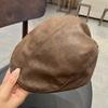 Boina Vintage Estilo Primavera y Otoño para Mujeres con Gran Circunferencia de Cabeza, Boina Francesa, Gorra Newsboy Negra Adelgazante