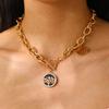 Joias de Temperamento Retrô Transfronteiriço com Toque de Luxo Colar com Pingente Personalizado Árvore da Vida de Diamante Fritillaria Preto e Branco Brincos Femininos