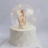 Decoração de Bolo de Aniversário de Fada das Flores Enfeites de Flores Menina Fada Elfo Princesa Plug-in de Confeitaria Cartão Popular