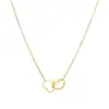 Collar Sencillo, Versátil, de Gama Alta, Doble Corazón para Mujer que No se Desvanece, Cadena de Clavícula de Moda, Dulce y Fresca, Venta Directa de Fábrica