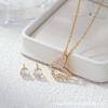 Collar CDD de dos piezas con circonitas, exquisito y de gran venta transfronteriza, pendientes, cadena de clavícula de cristal, accesorios para cenas