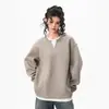 Sudadera con Capucha de Bloques de Color de Peso Pesado Americano Falsa de Dos Piezas con Cuello en V para Mujeres y Hombres, Otoño, Sensación de Alta Gama, Suelta Casual Simple para el Trabajo