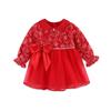 Vestido de bebê novo para primavera, roupas de escalada para meninas, moda bordada, fada fofa 2365