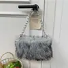 Bolso peludo para mujer, Otoño e Invierno, Bolso bandolera con cadena, Bolso tipo almohada, Nuevo 2025, Estilo coreano, Bolso de hombro único, Bolso cruzado, Bolso peludo