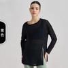 Top de Yoga Fino de Hilo de Bambú para Mujer, Adelgazante, Transpirable, Holgado, Adecuado para Deportes, Correr, Entrenamiento, Fitness, Cubierta de Yoga de Manga Larga