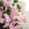 Enredadera de Flor de Cerezo Colgante de Pared Flor Artificial Enredadera Tubería de Aire Acondicionado Techo Interior Decoración de Boda Planta de Plástico Enredadera de Flor de Cerezo