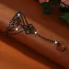 Pulsera de Moda Europea y Americana con Pedrería y Cadena de Mano Joyería de Mano para Club Nocturno Anillo Pulsera Cadena de Mano Accesorios Nupciales de Pedrería