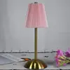 Lámpara de mesa de tela recargable, luz nocturna USB para exteriores, lámpara de mesita de noche plisada transfronteriza, lámpara de mesa de ambiente para hotel, bar y casa de huéspedes