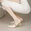 899 Fuxing Sandalias de Tacón Alto de Punta Fina para Mujer, Colección Primavera/Verano 2025, Nuevo Estilo Chino Nacional, Vestido Cheongsam, Espalda Descubierta