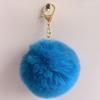 Colgante de bola de pelo sintético de conejo rex de imitación de 8 cm, llavero, accesorios para bolso de joyería DIY, colgante de bola de lana al por mayor