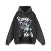 Sudadera con capucha de retrato de rap europeo y americano muy desgastada para hombre y mujer, chaqueta casual retro de moda urbana hip hop