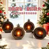 Luz Nocturna de Chimenea Redonda Retro LED Luz de Vela Electrónica Lámpara Portátil Luz de Atmósfera Decorativa Regalo Adorno de Escritorio