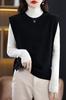 Jersey de Punto sin Mangas con Cuello Redondo para Mujer, Chaleco, Top Corto Exterior Holgado Casual con Abertura, Suéter de Punto
