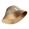 Sombrero de Cubo Retro Japonés de Verano con Protección Facial Sombrero de Paja con Letras para Vacaciones para Mujer Protección Solar para la Playa Sombrero para el Sol