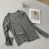 Algodón Mousse Elástico Adelgazante Cuello con Forma de Huevo Ropa de Chica Manga Coreana 2026 Otoño/Invierno Estilo Coreano Versátil Camiseta de Manga Larga Capa Base