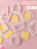 Molde para Galletas Cuadrado Redondo con Forma de Ola, Juego de Cortadores de Fondant con Marco Rectangular Arqueado para Bendiciones, Herramientas para Hornear