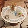 Toalha de Mesa Redonda Bordada Estilo Chinês, à Prova de Óleo, Impermeável, Resistente ao Calor, Lavável, Novo Modelo 2026, Toalha de Mesa Redonda de Luxo Leve