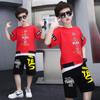 Ropa para Niños Conjunto para Niños 2026 Nuevo Conjunto Deportivo de Dos Piezas de Manga Corta para Niños Mayores Estampado de Letras de Moda